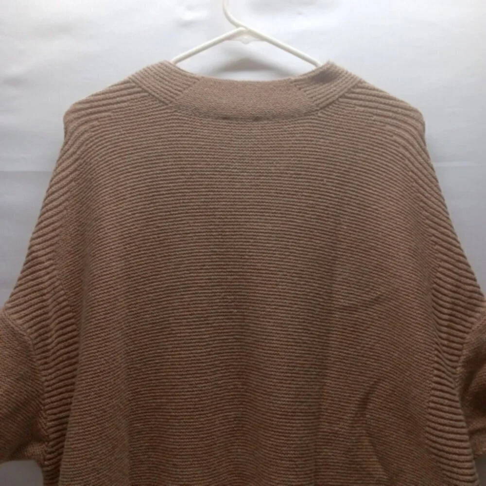 Talbots Ladies Poncho Style‎ Ribbed Camel Pullover Short Sleeve Sweater Medium